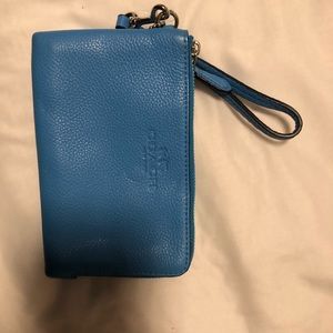 Royal Blue Coach Wristlet